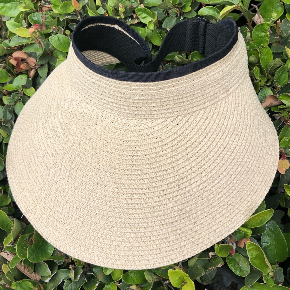 FURTALK BRAND NEW large brimmed straw adjustable visor